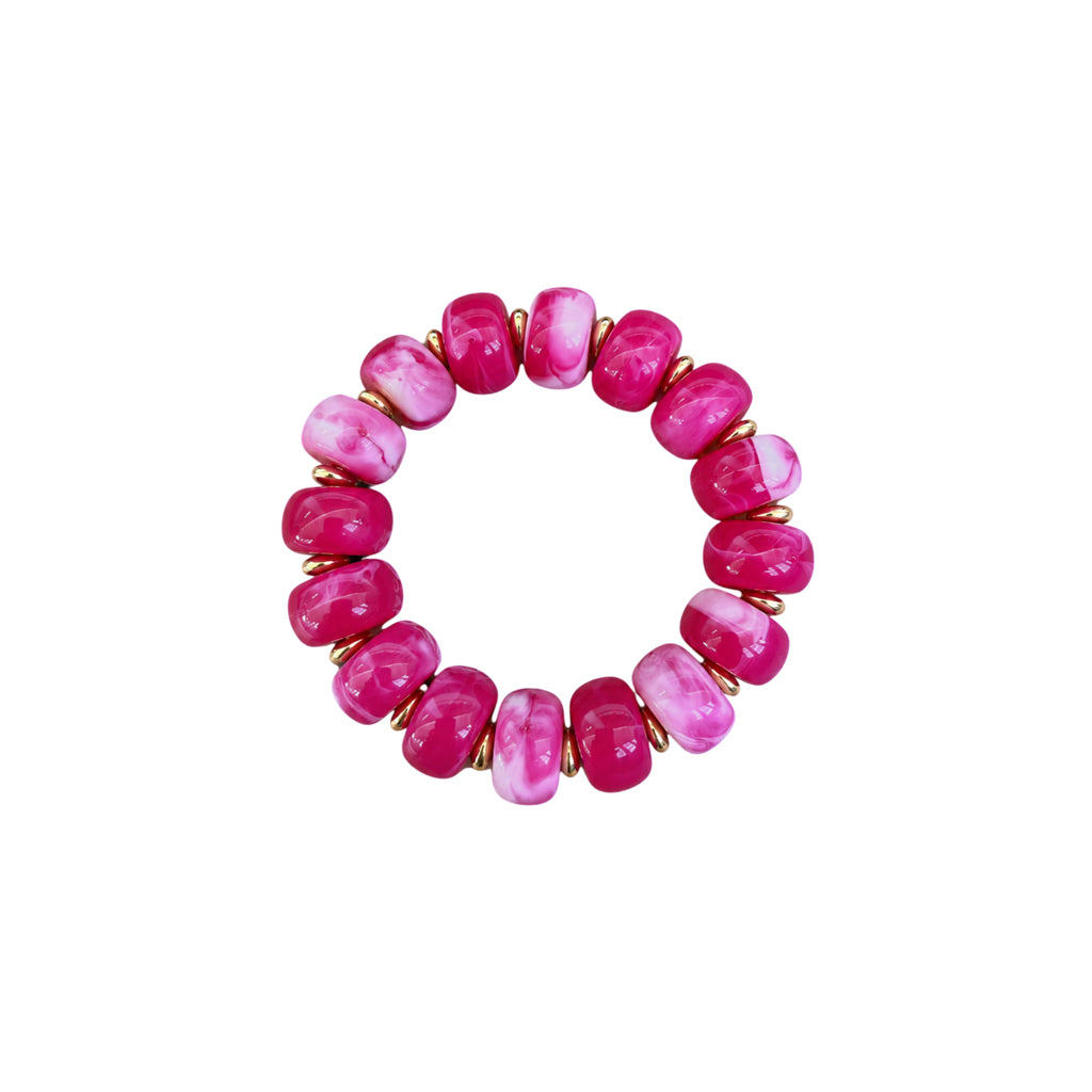LM-BR-1006 BEADED BRACELET - HOT PINK