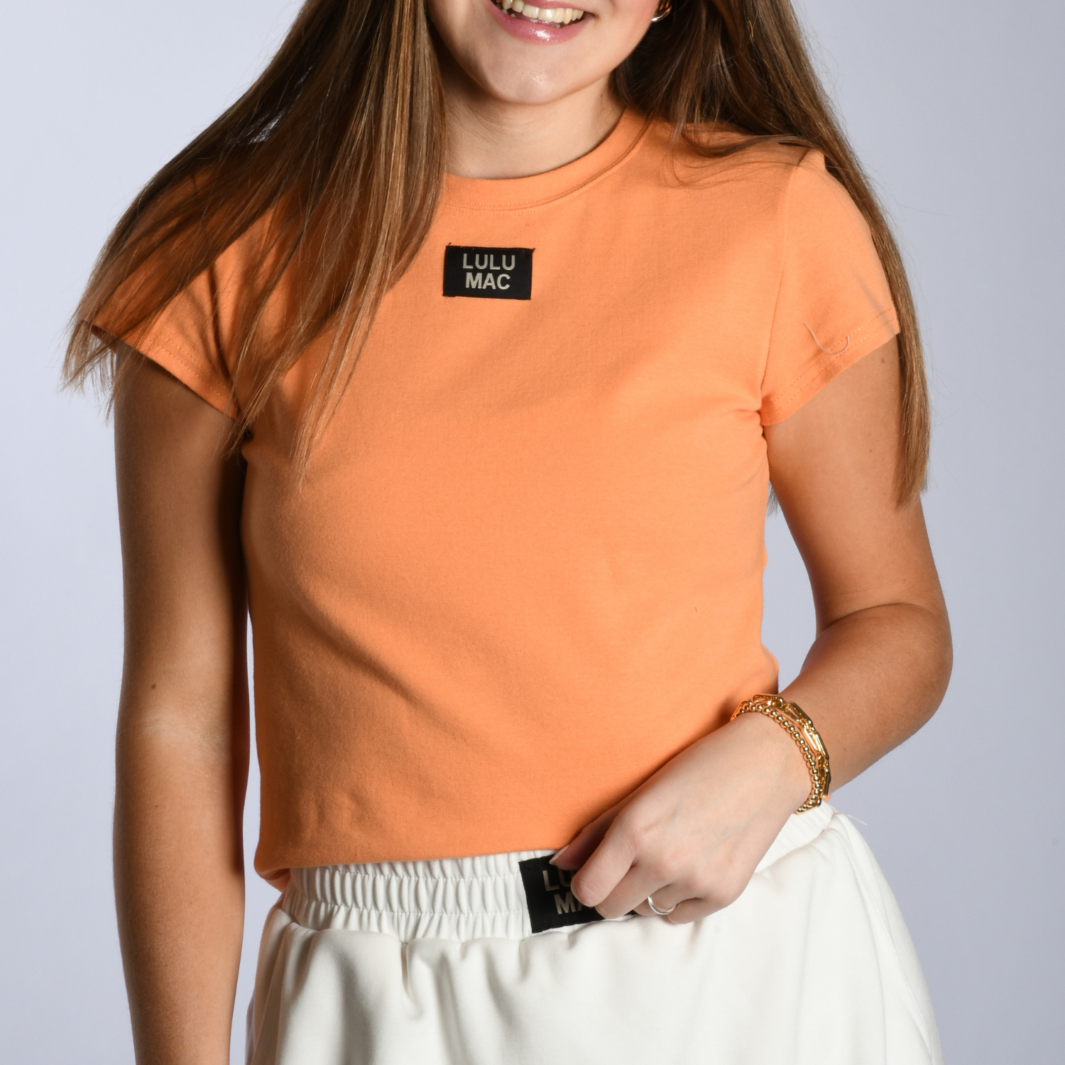 LM-TP1000- BABY DOLL TOP SS-Cantaloupe