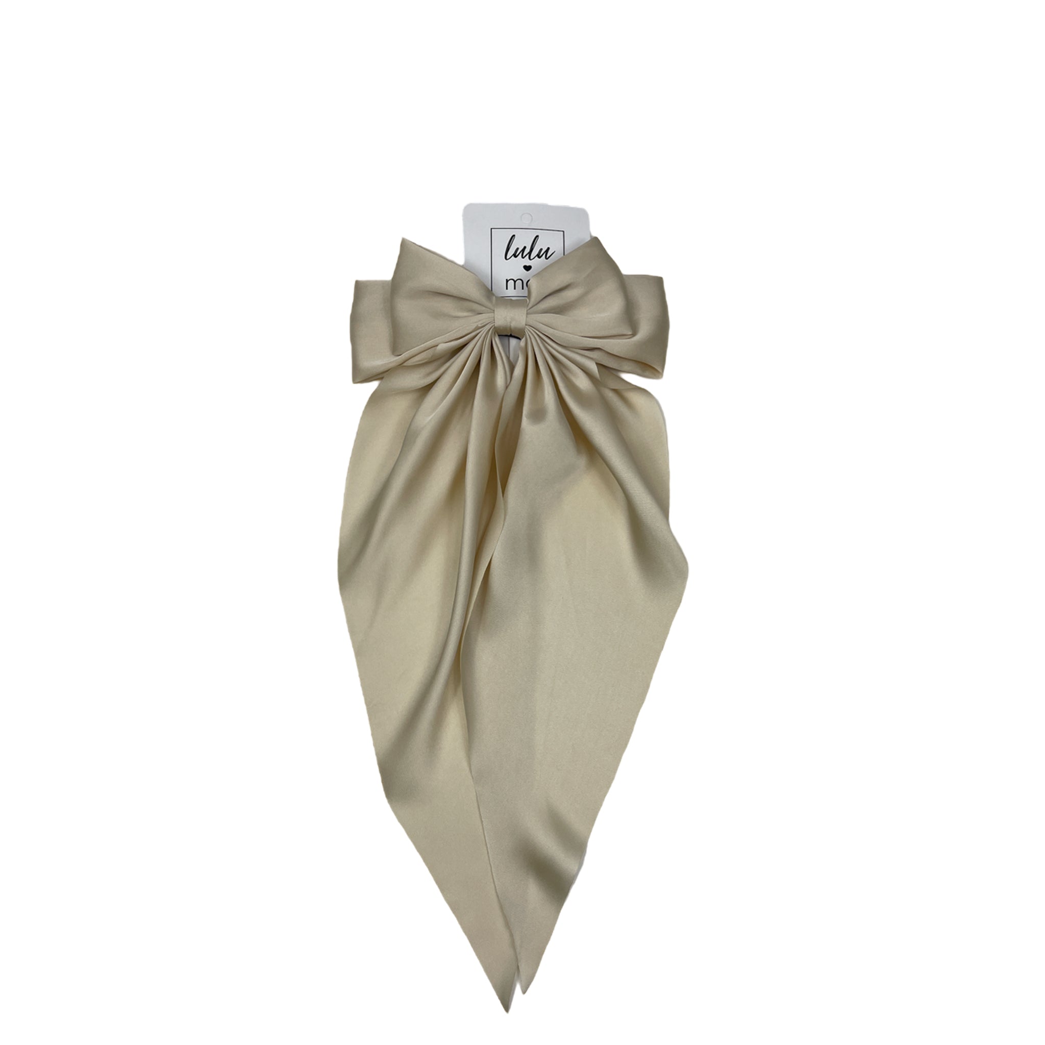 DDL-2270 Large Satin Bow Beige