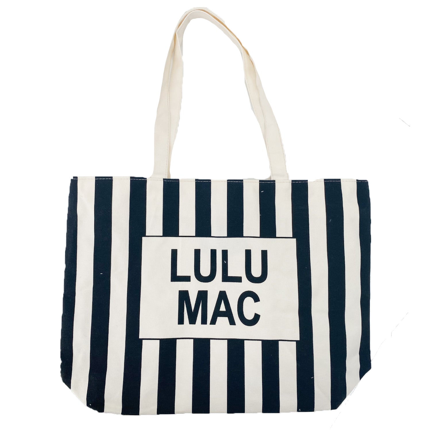 Lulu Mac Canvas Tote LM-BG-1002-Black/White Stripe