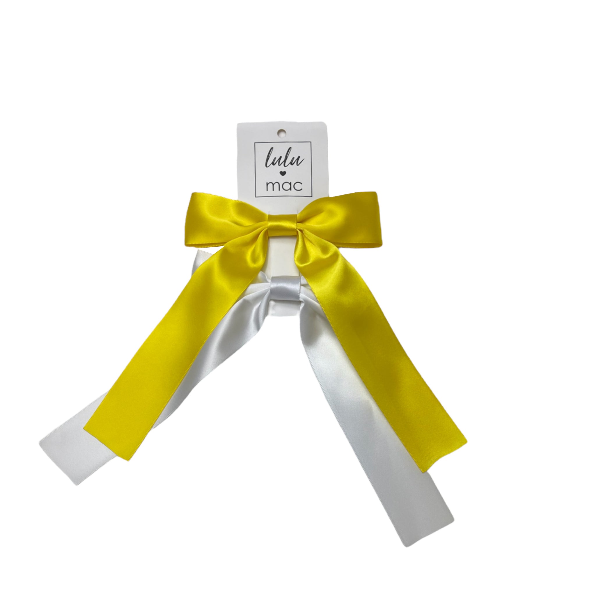 DDS-5195 Satin Double Bow Yellow/White