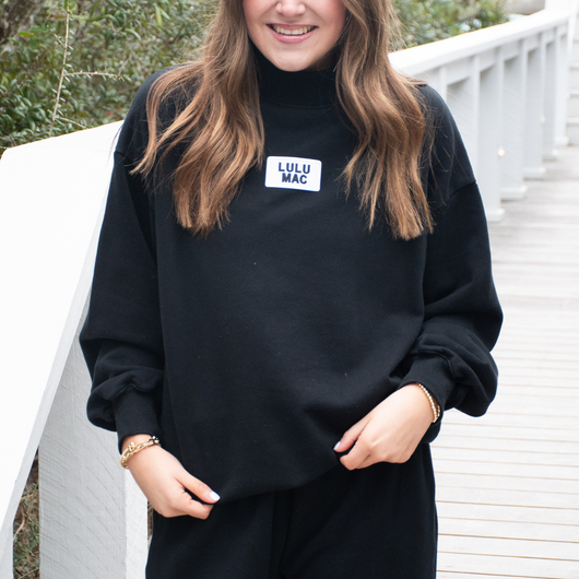 LM-TP-1001 LONGSLEEVE TERRY CLOTH TOP-BLACK