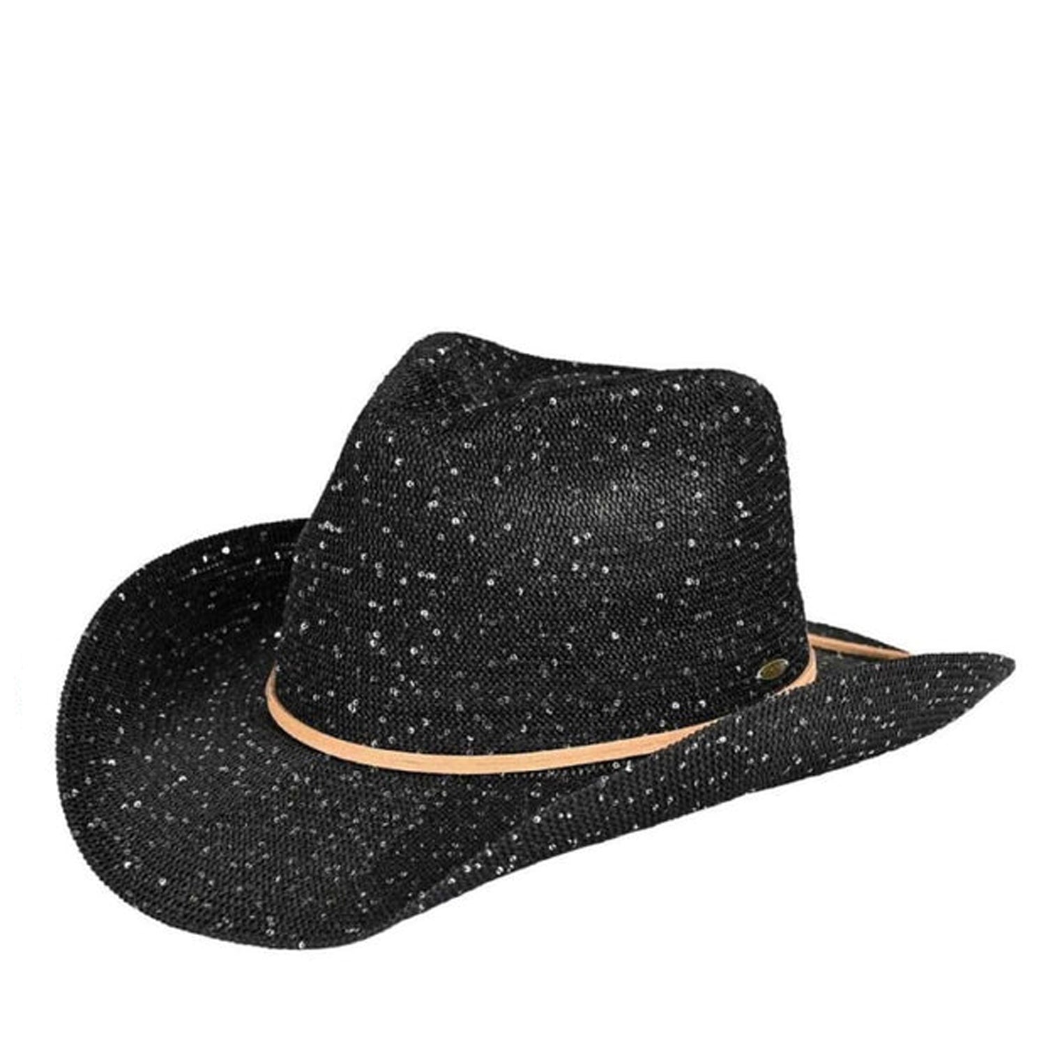 CBC-03 Cowgirl Hat with Glitter Black