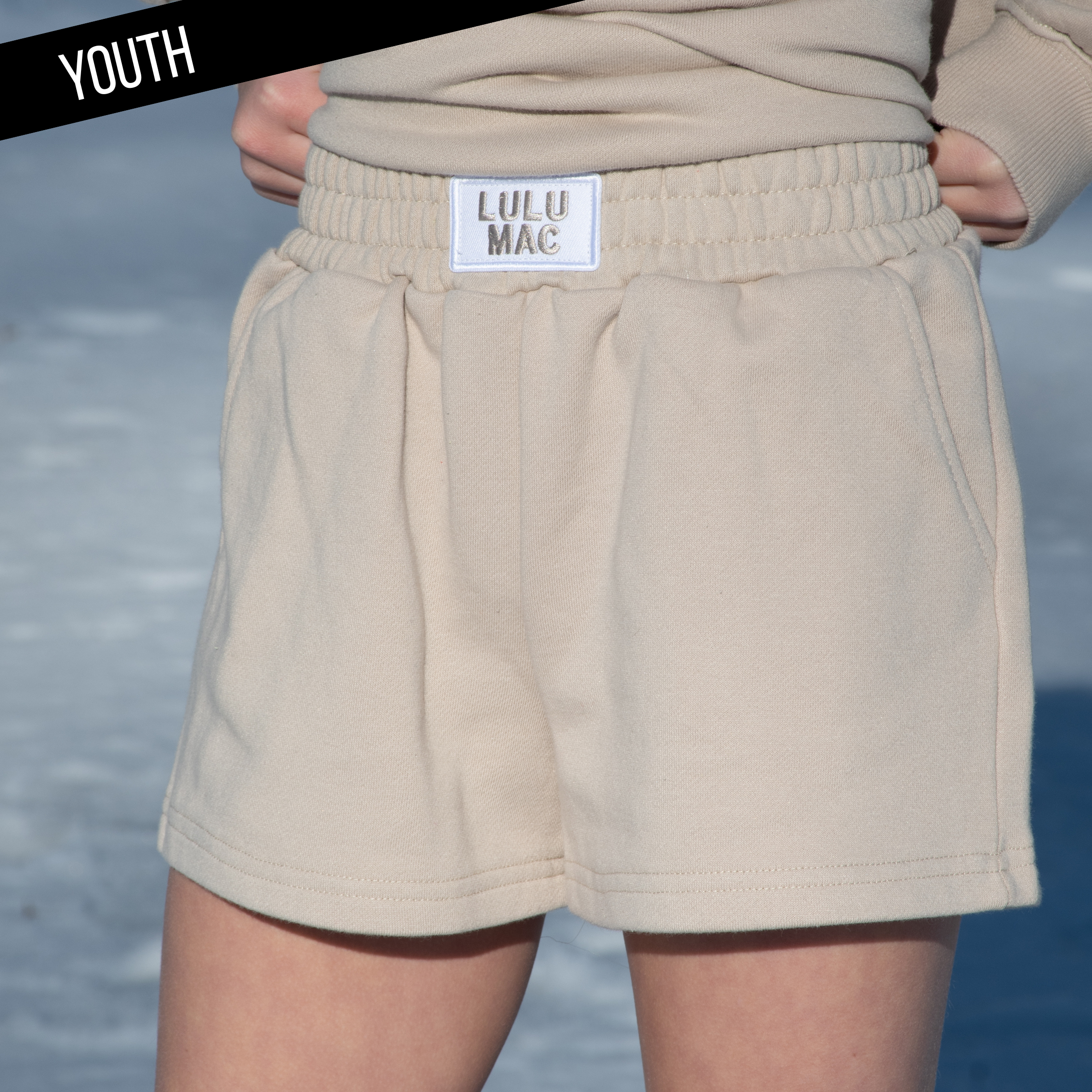 KD-SH-1001 KID TERRY CLOTH SHORTS -SAND