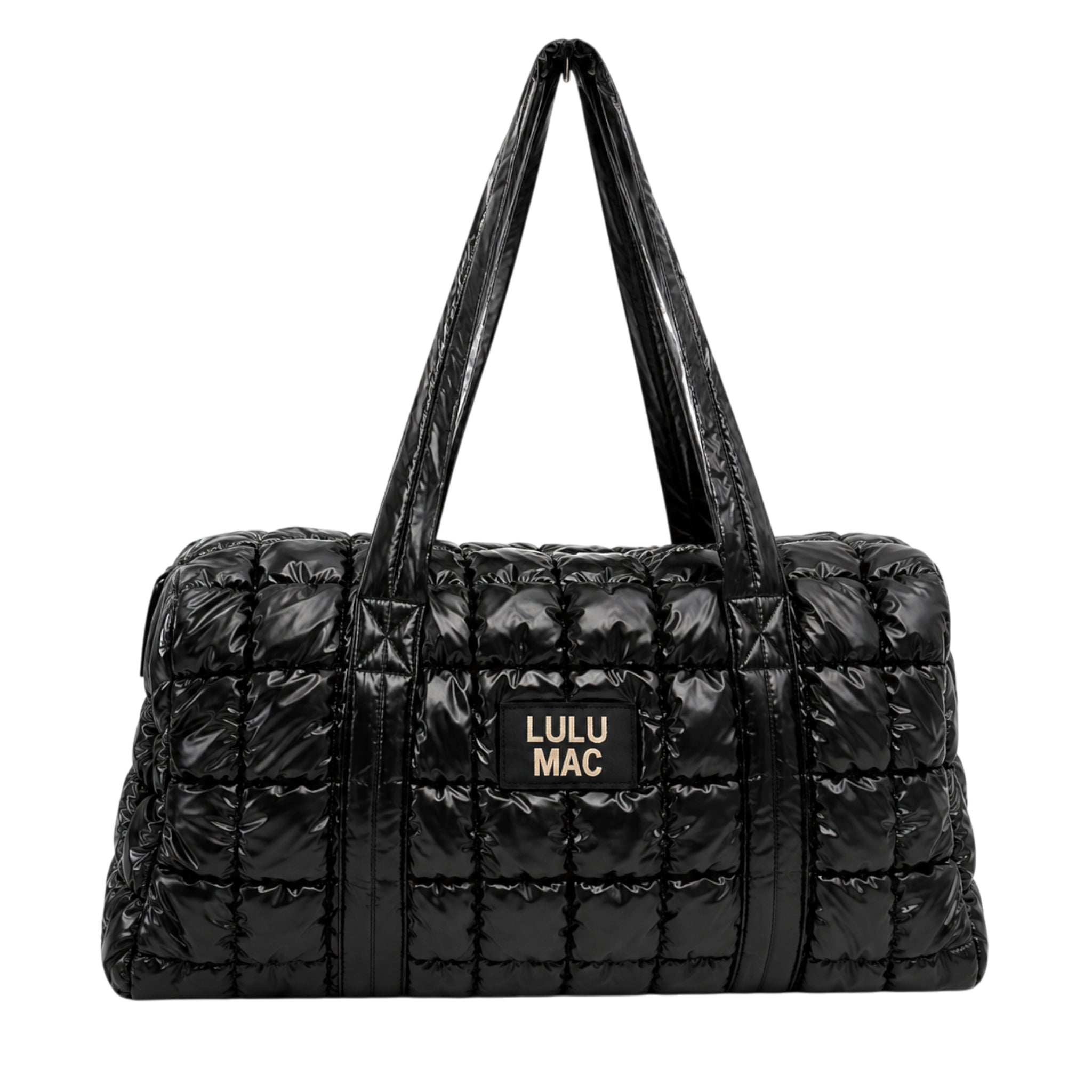 LM-MP-2812 PUFFER METALLIC DUFFLE BAG - MATTE BLACK