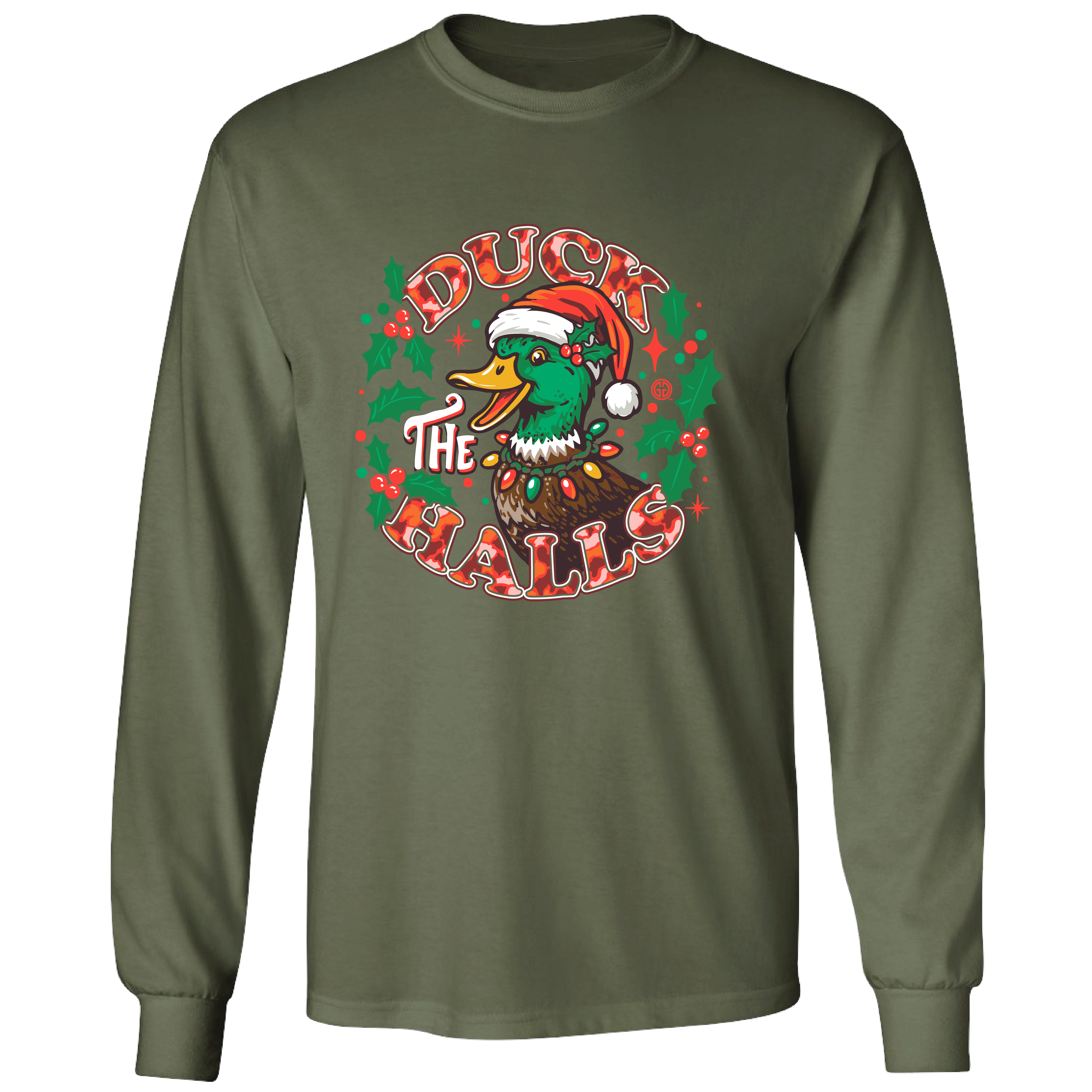 GGO-2808 Duck Halls L/S  -  Military Green
