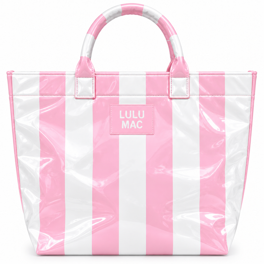 LM-BG-1003 TOTE BAG LT PINK/WHT STRIPE