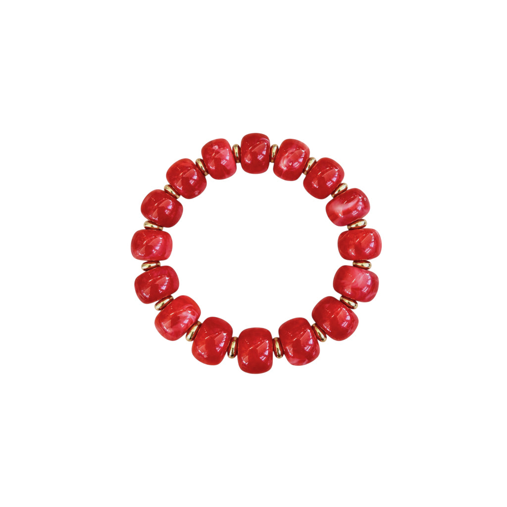 LM-BR-1006 BEADED BRACELET - RED