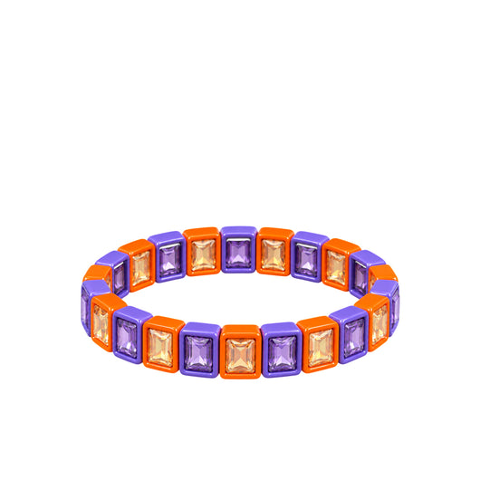 BR-RS-1002 Purple/Orange Rhinestone Bracelet