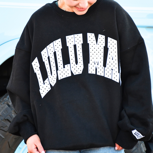 LM-SW-1008-PD Black/White Polka Dot Sweatshirt