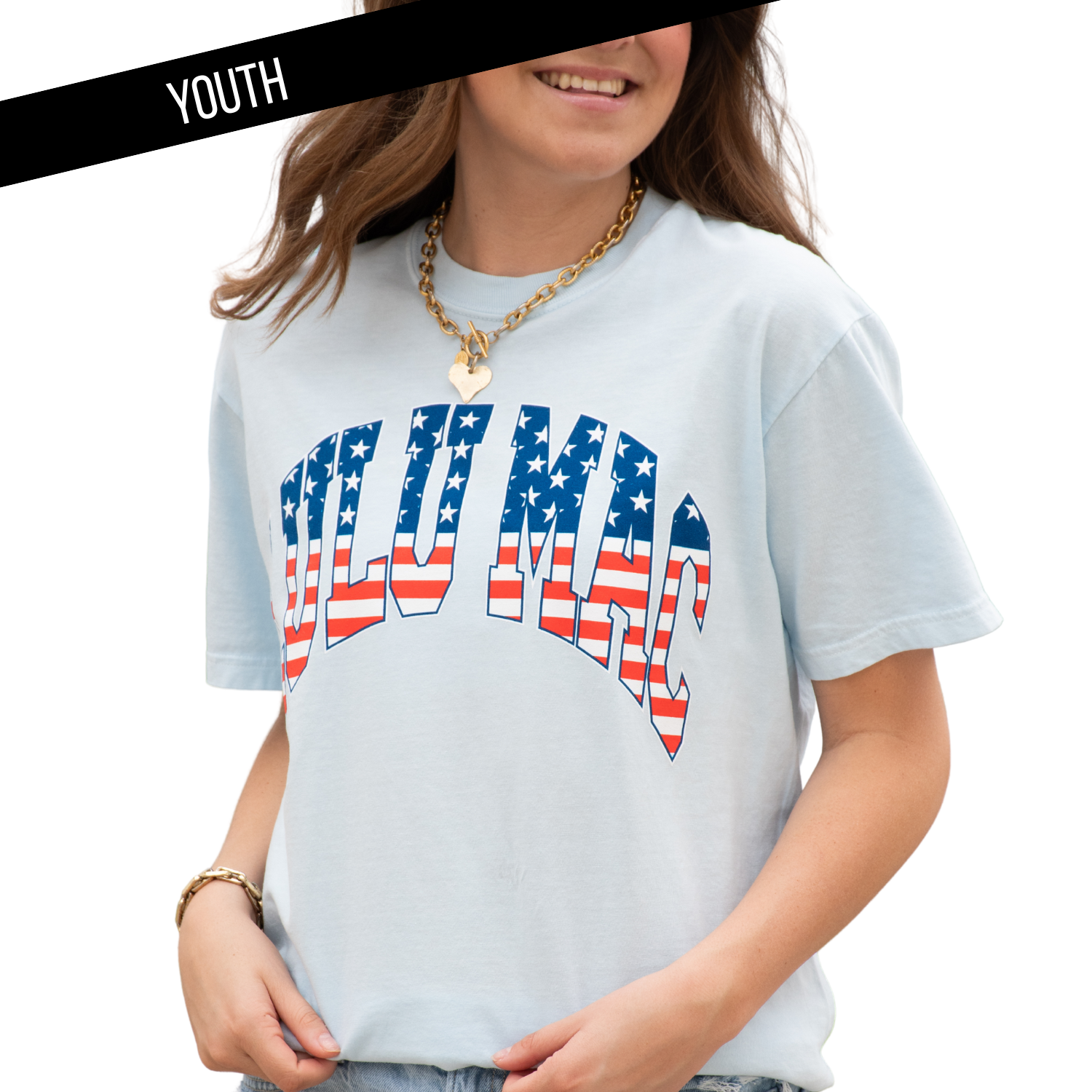KD-SS-1000 Stars & Stripes Chambray Youth Comfort Colors Tee