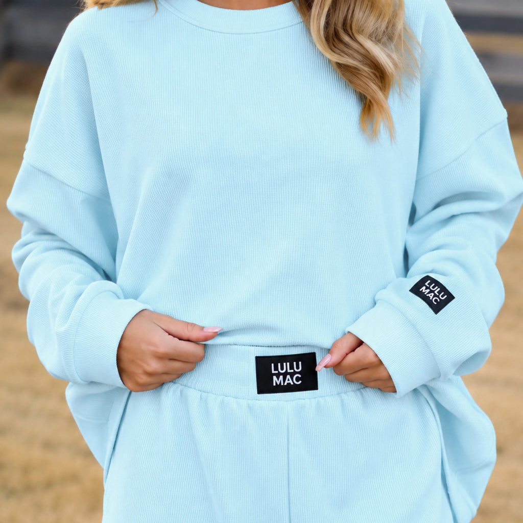 LM-WAFFLE LONGSLEEVE TOP-ICE BLUE