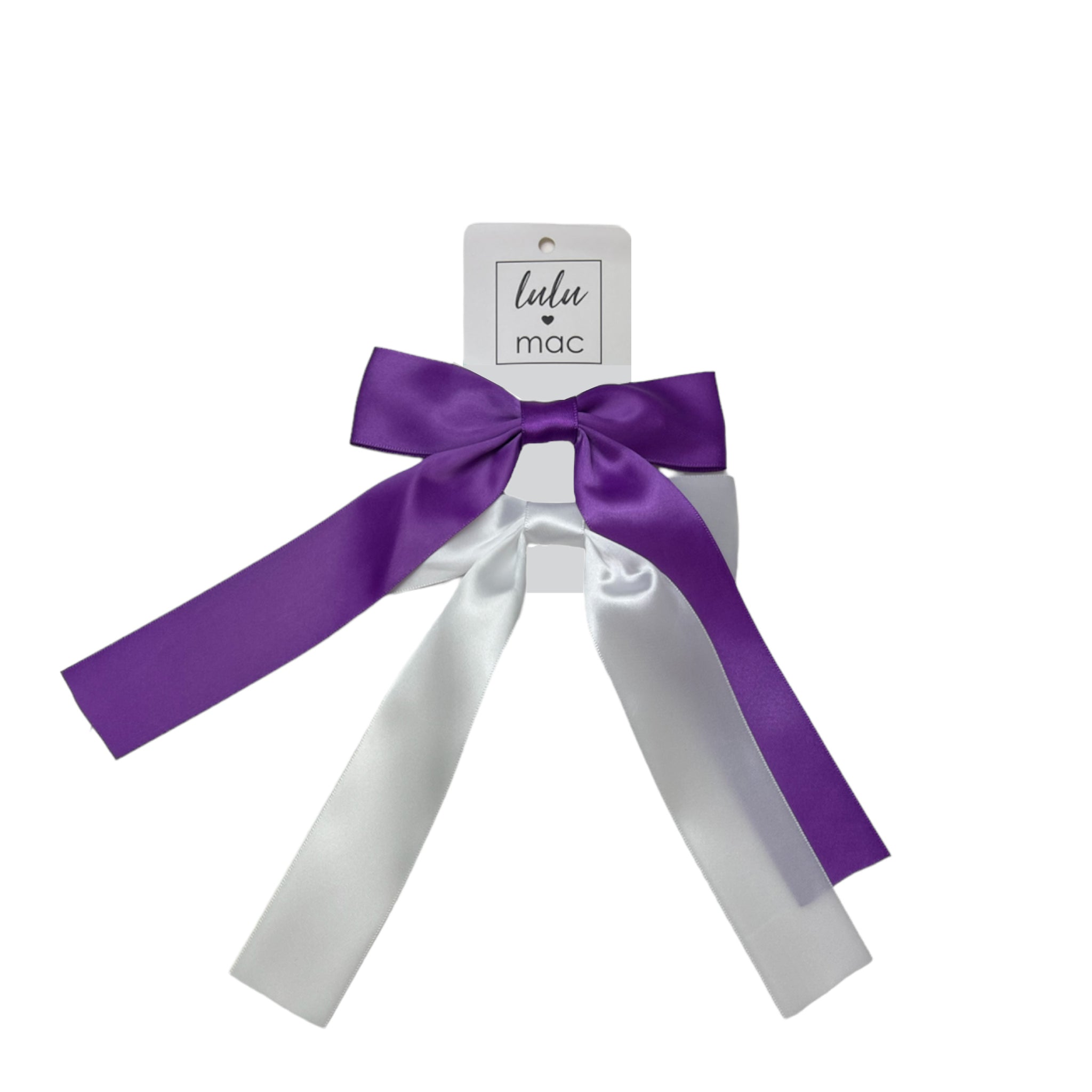 DDS-5195 Satin Double Bow Purple/White