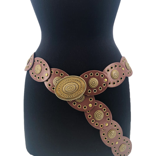 Small Oval Disc Belt-Brown