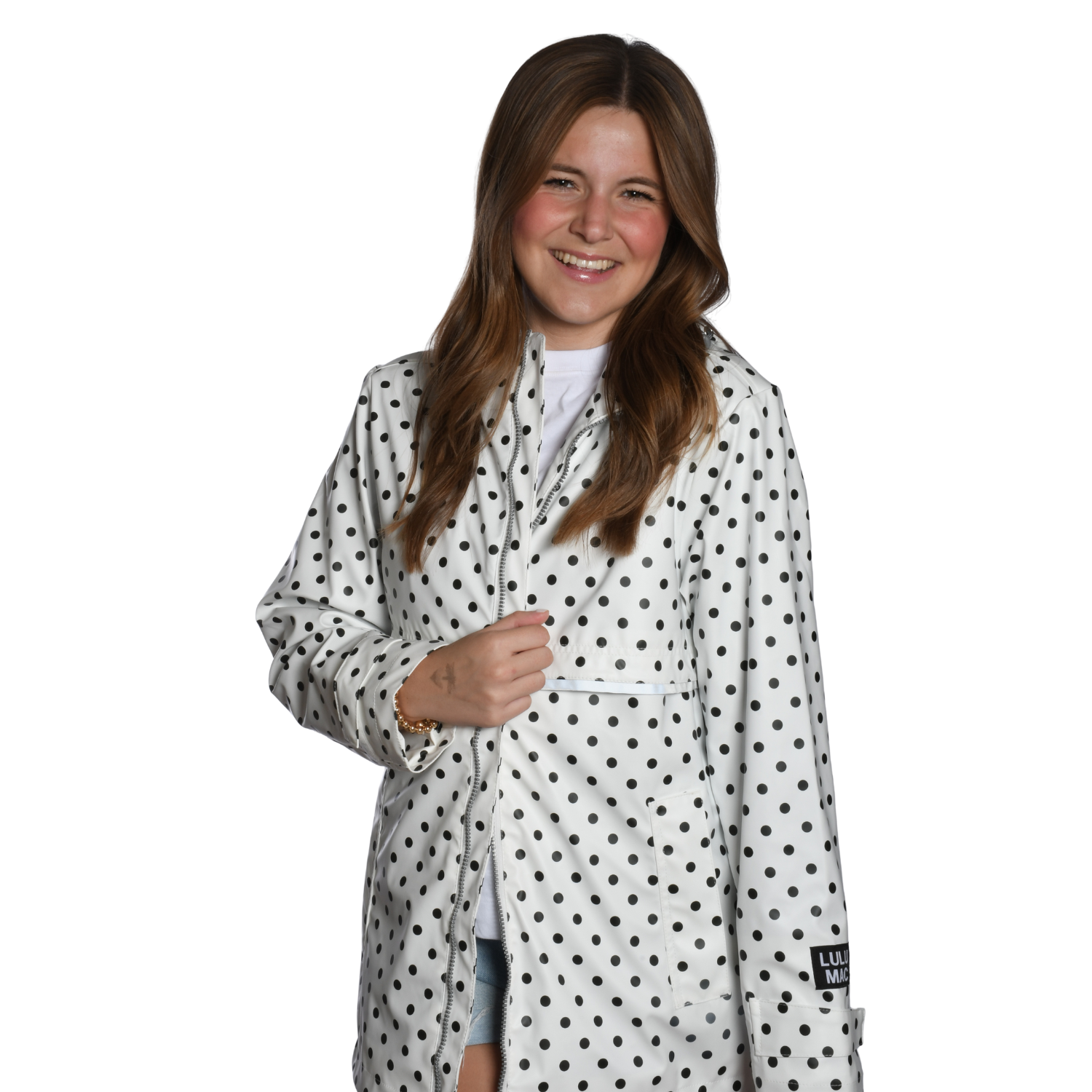 LM-RC-1001PD White/Black LuLu Mac Raincoat