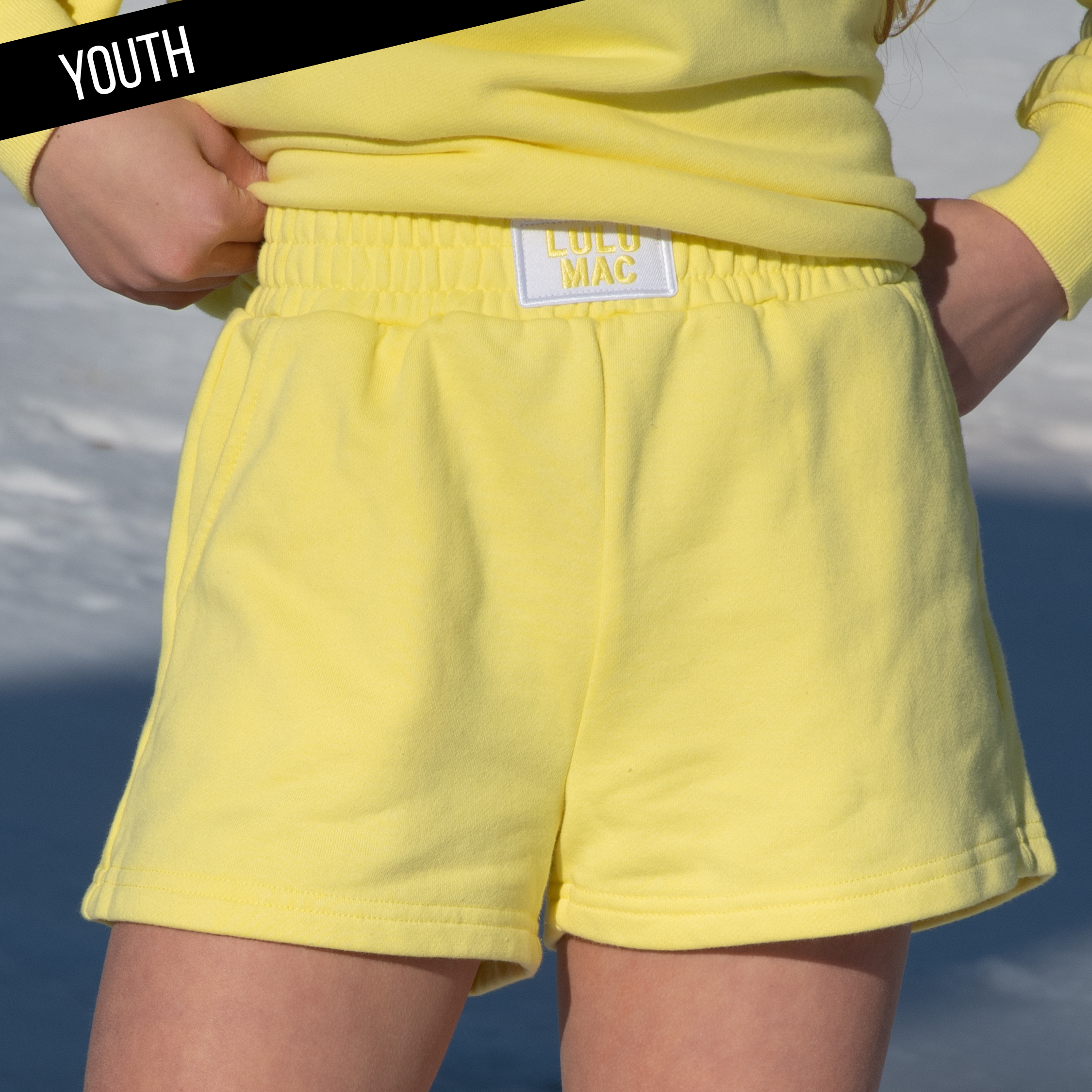 KD-SH-1001 KID TERRY CLOTH SHORTS -YELLOW