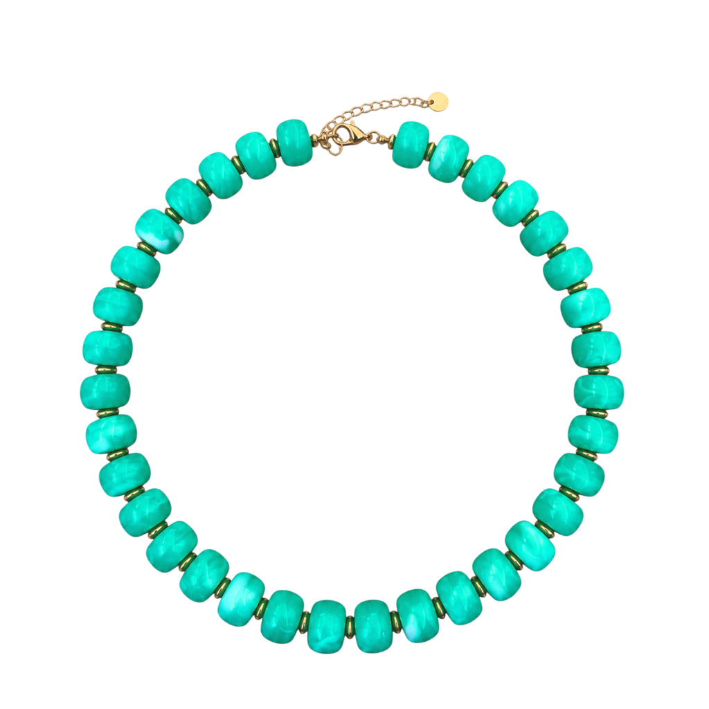LM-NK-1006 BEADED NECKLACE - MINT