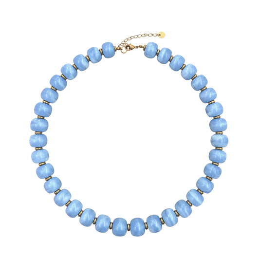 LM-NK-1006 BEADED NECKLACE - LIGHT BLUE