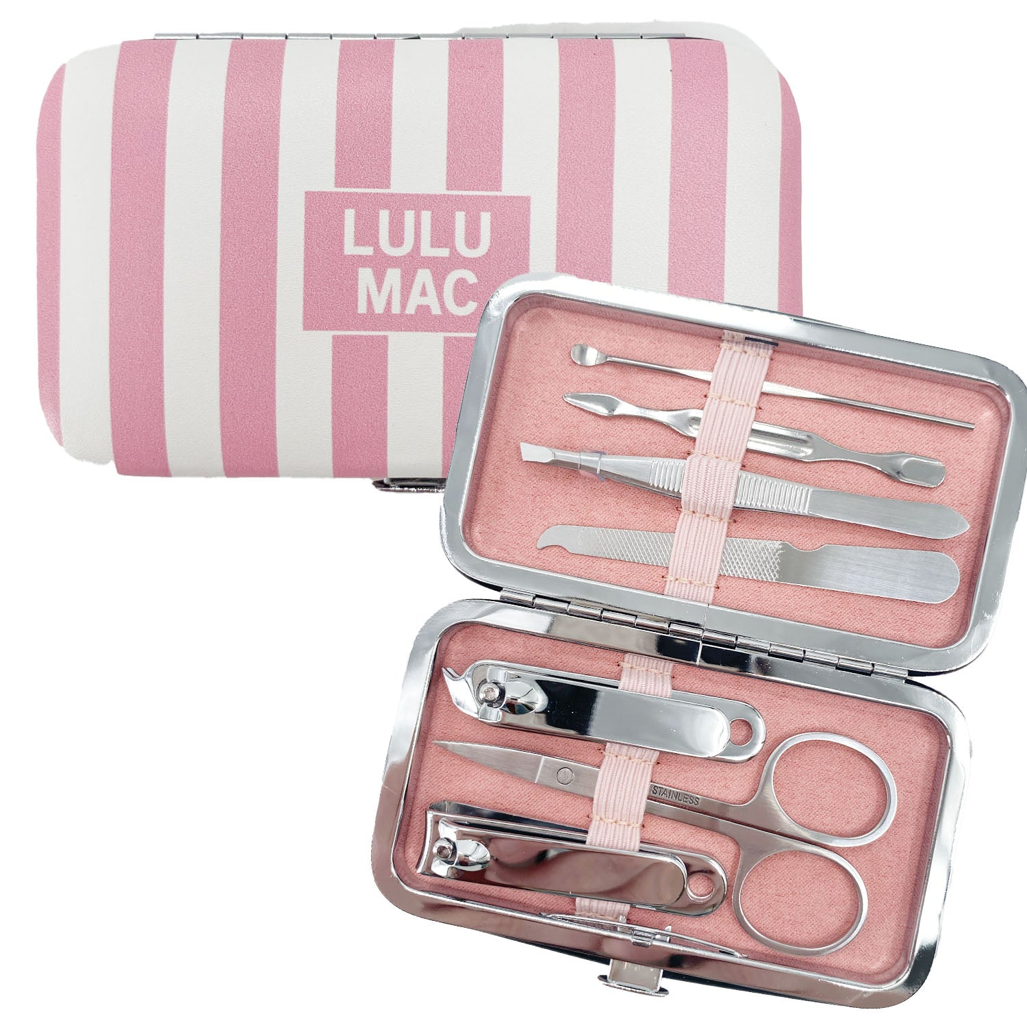 MCST- Pink Stripe Darby Manicure Set