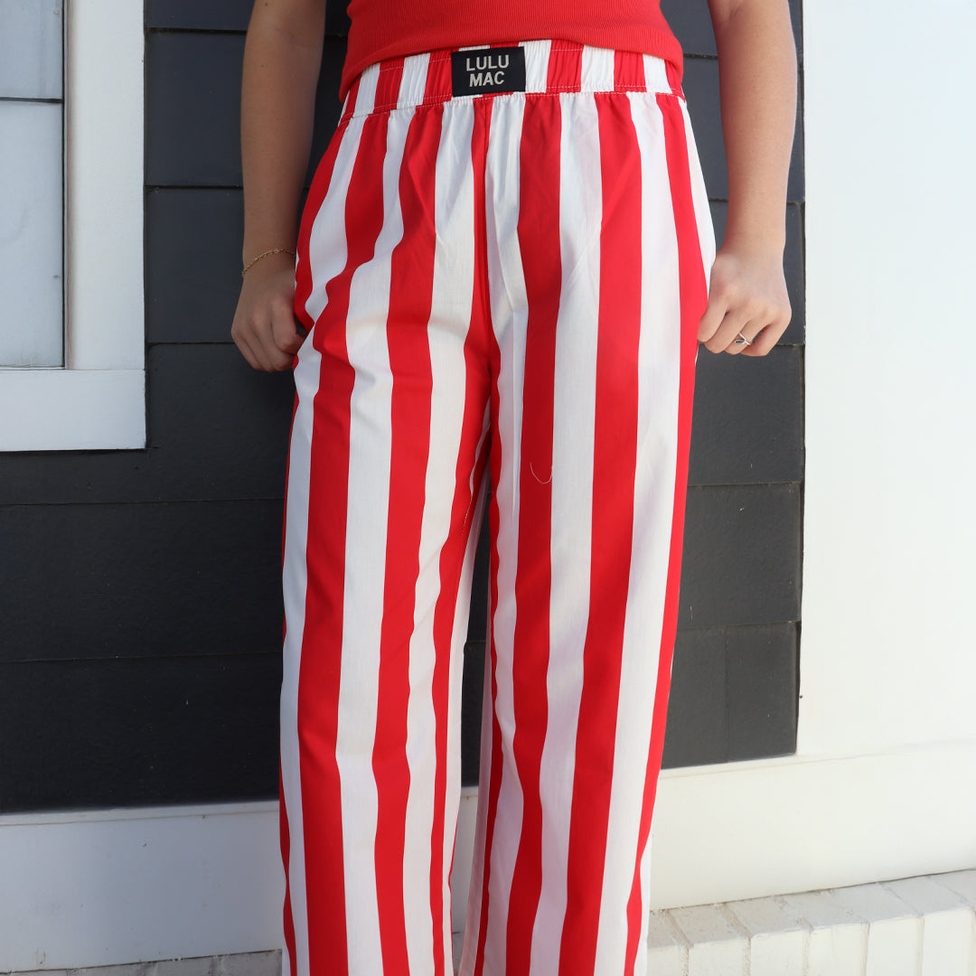 PADB- DARBY STRIPE PANT RED