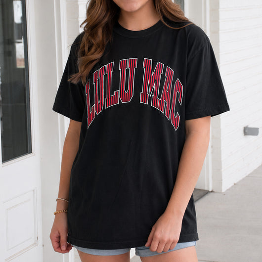 LM-TS-1011 GA Stripe Adult Black Comfort Colors Tee