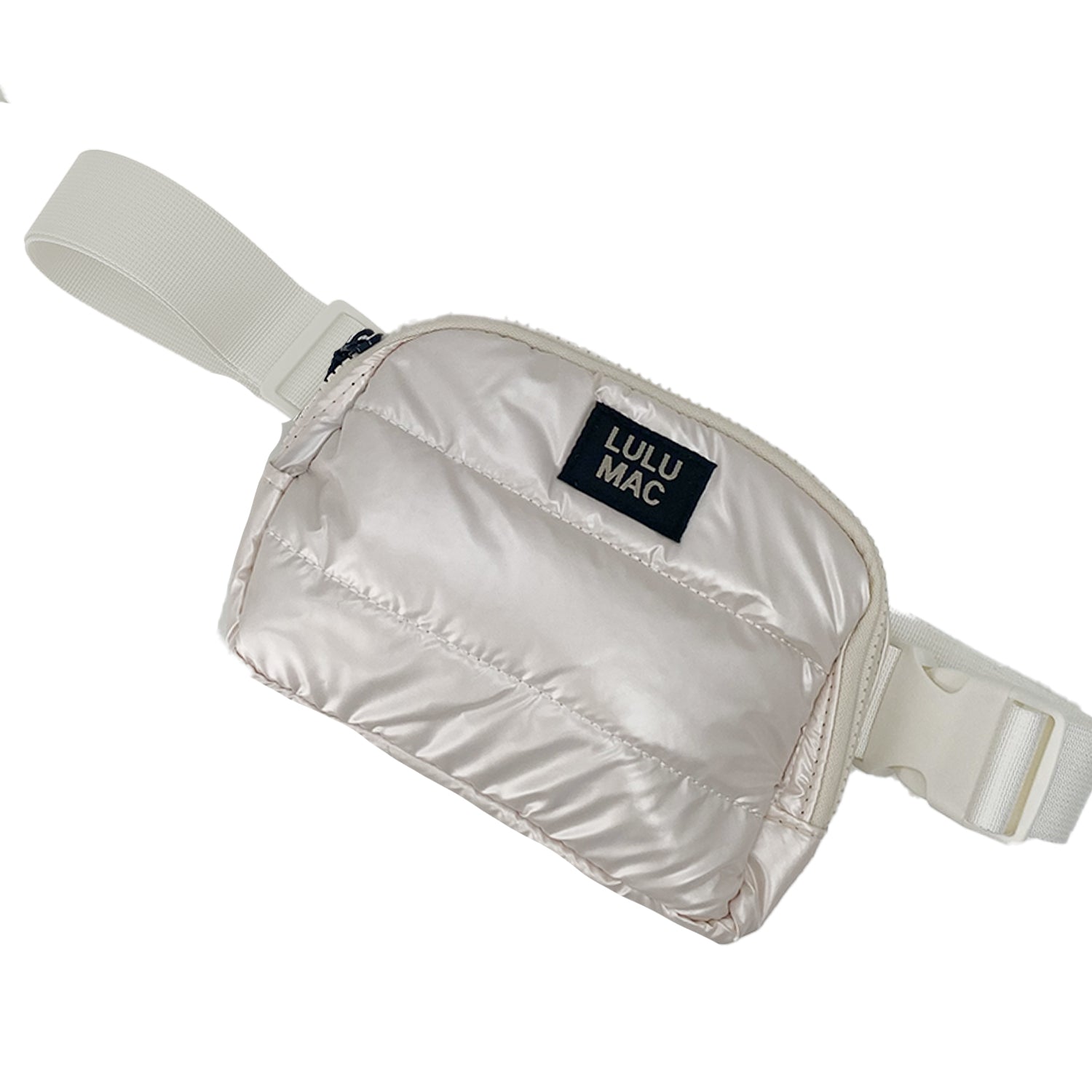 MP-7328 Puffer Metallic Belt Bag- Off-White