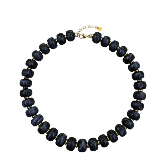 LM-NK-1006 BEADED NECKLACE - BLACK