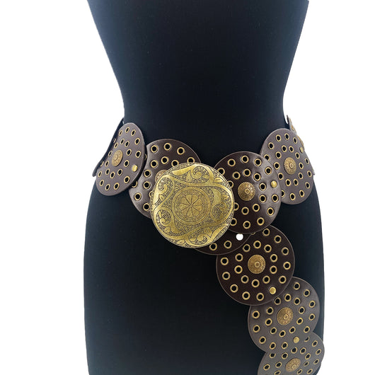 Large Circle Disc Belt-Coffee