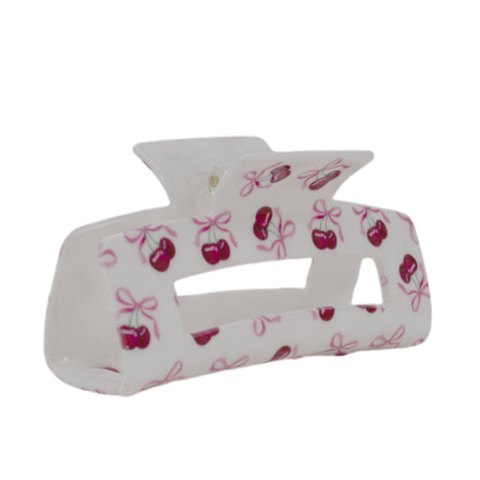 HCR-12M Large Rectangle Hair Clip- Cherry