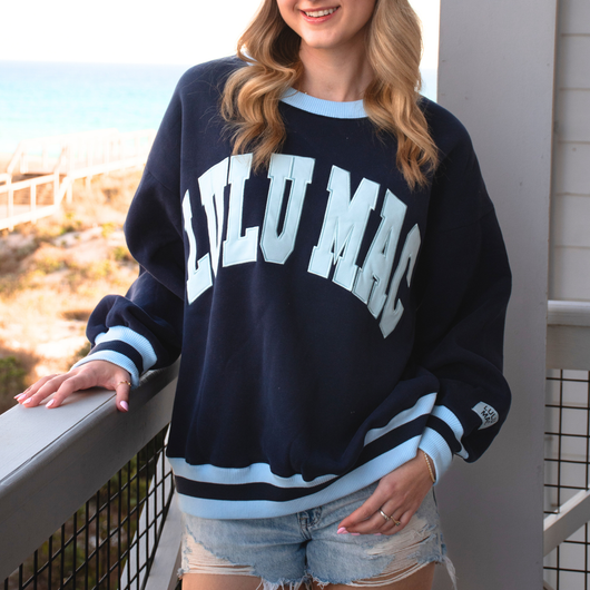 LM-SW-1004 Social Society Navy/Light Blue Stitch