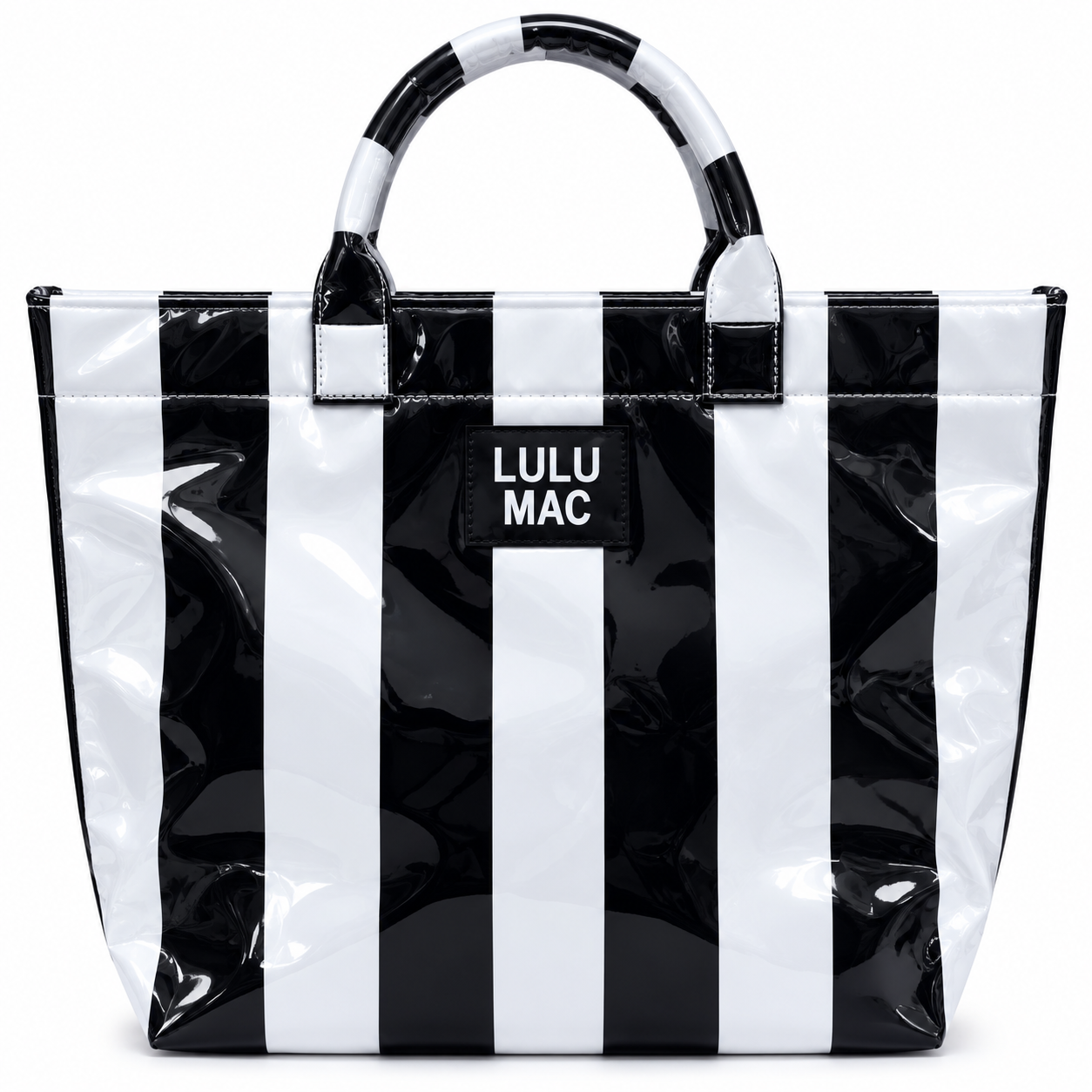 LM-BG-1003 TOTE BAG BLACK/WHITE STRIPE