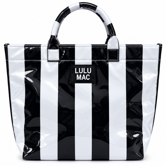 LM-BG-1003 TOTE BAG BLACK/WHITE STRIPE