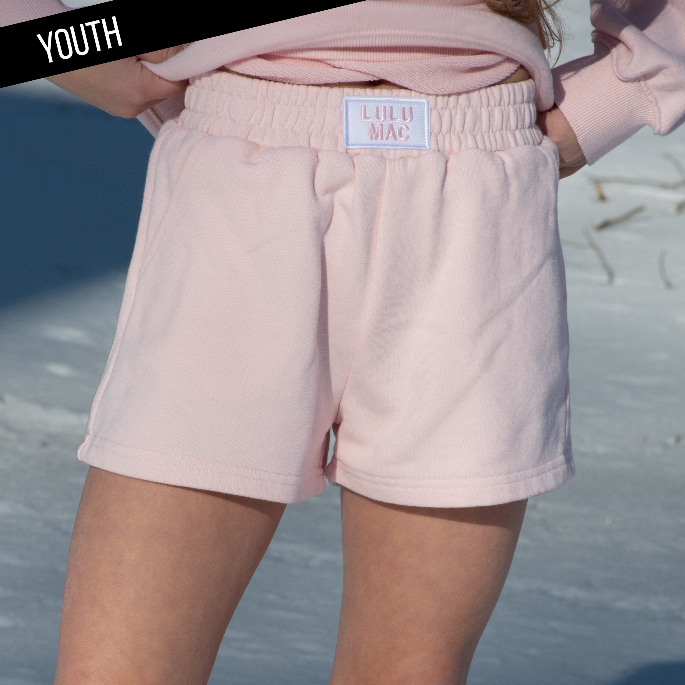 KD-SH-1001 KID TERRY CLOTH SHORTS -LIGHT PINK
