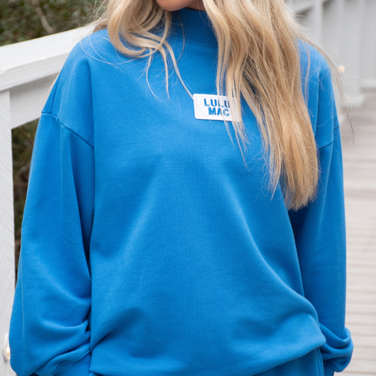 LM-TP-1001 LONGSLEEVE TERRY CLOTH TOP-BRIGHT BLUE