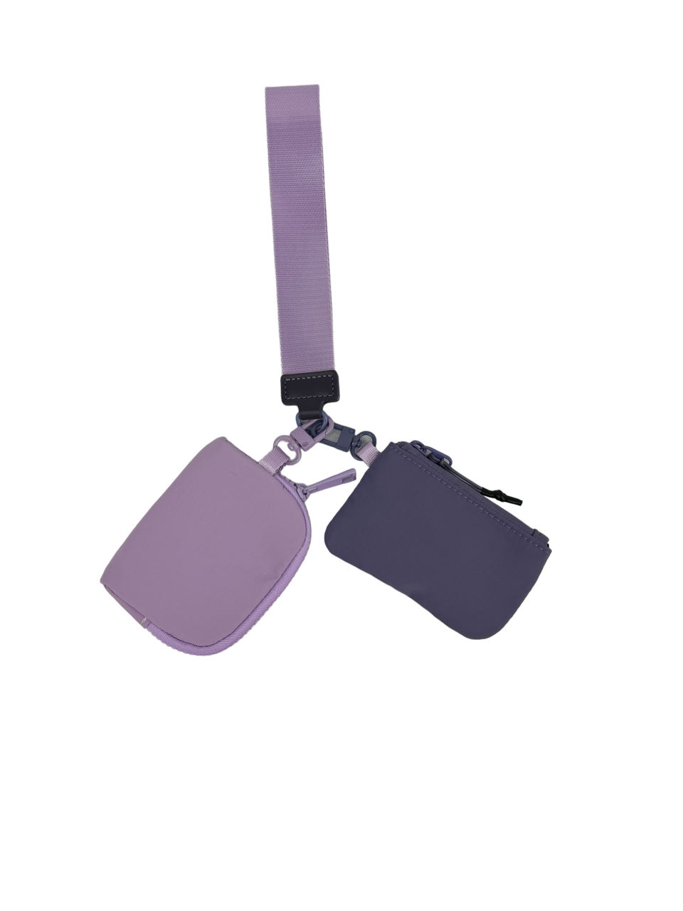 LL-4320 Wristlet Key Chain Double Pouch Purple Lavender