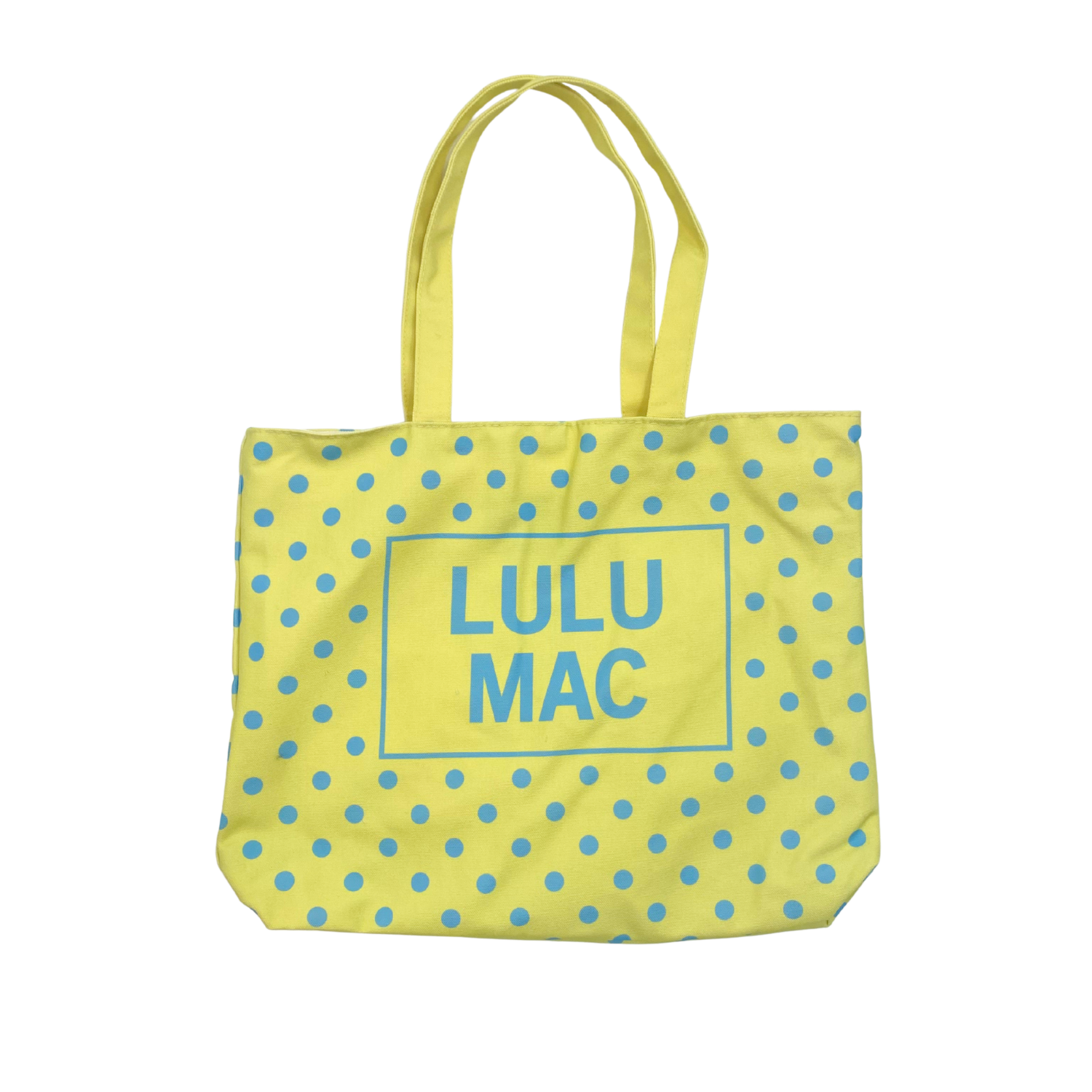 Lulu Mac Canvas Tote PD-BG-1002-Blue Dot on Yellow