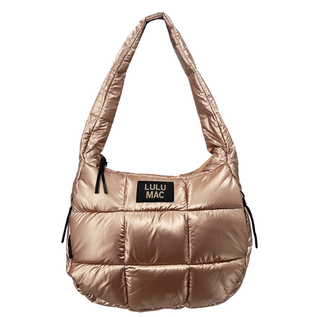 MP-8412 PUFFER METALLIC TOTE BAG - CHAMPAGNE