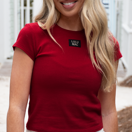 LM-TP1000- BABY DOLL TOP SS- CARDINAL