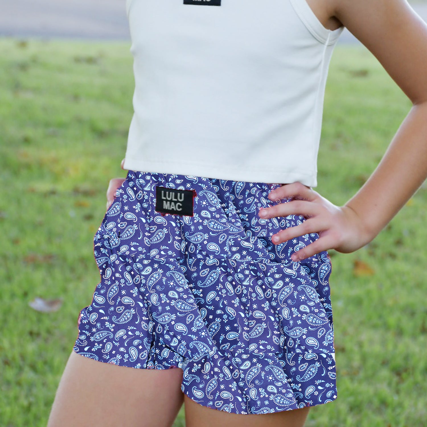 LM-KSH-1001-Blue Bandana KIDS SHORTS