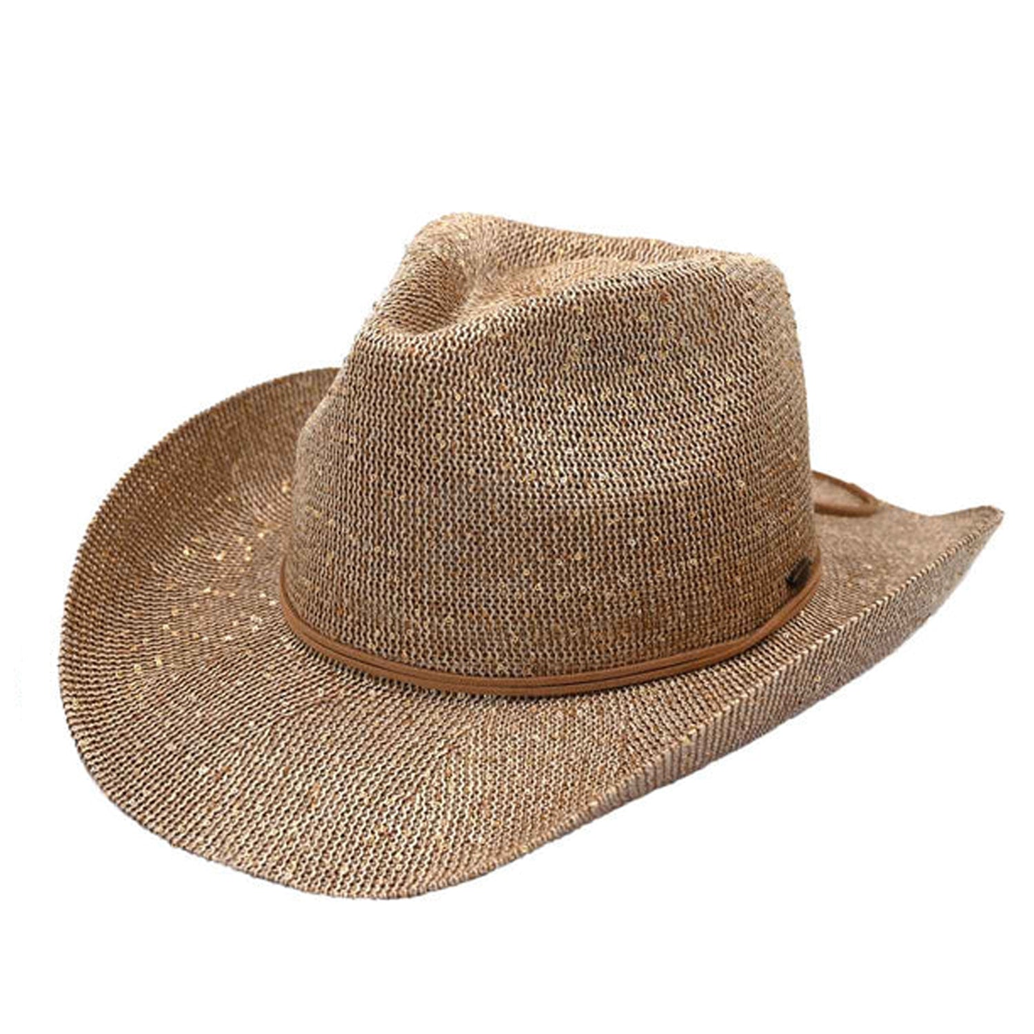 CBC-03 Cowgirl Hat with Glitter Beige