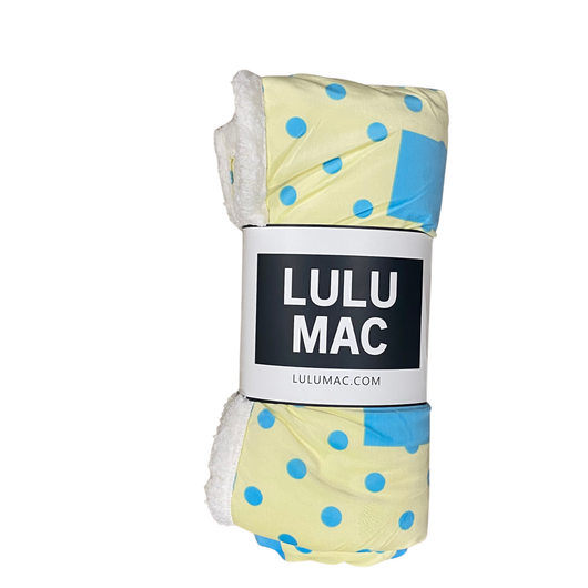 LM-BK-1002-PD LULU MAC BLANKET YELLOW WITH BLUE DOTS