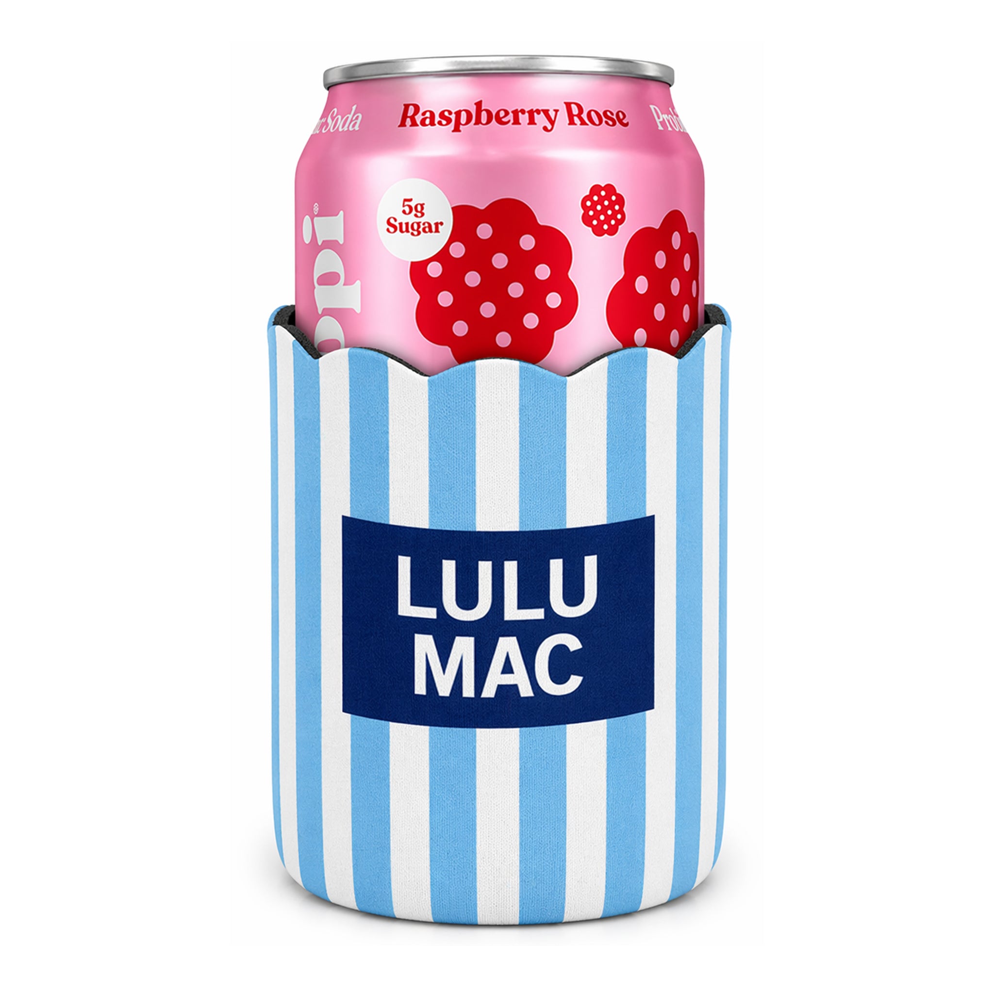 LM-KZ-1000 Light Blue/Navy Stripe Koozie