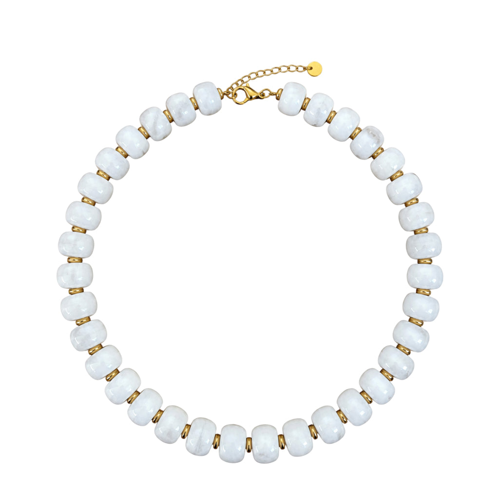 LM-NK-1006 BEADED NECKLACE - WHITE