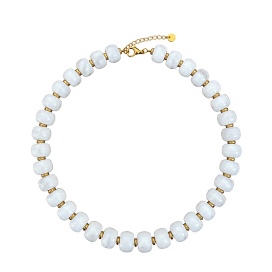LM-NK-1006 BEADED NECKLACE - WHITE