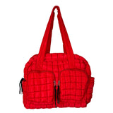 GZ-2646 Puffer Quilted Travel Bag Red