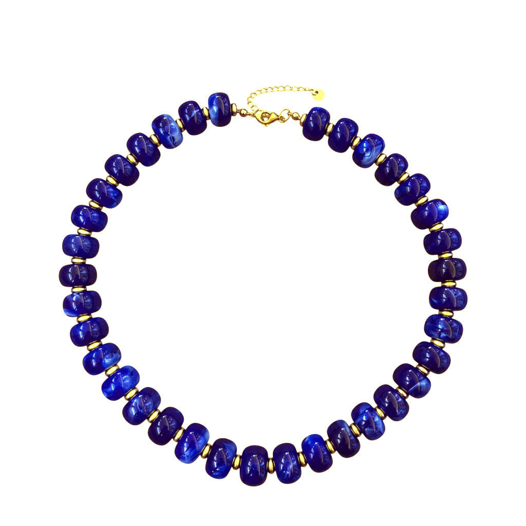 LM-NK-1006 BEADED NECKLACE - ROYAL