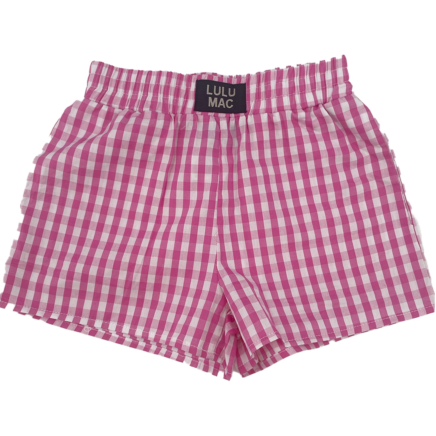 LM-KSH-1002-Pink Gingham KIDS SHORTS