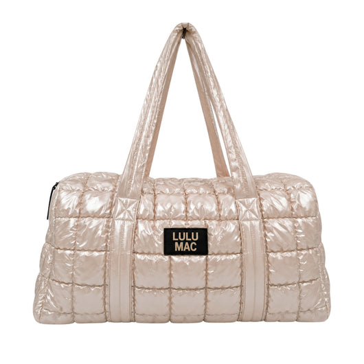 LM-MP-2812 PUFFER METALLIC DUFFLE BAG - OFF WHITE