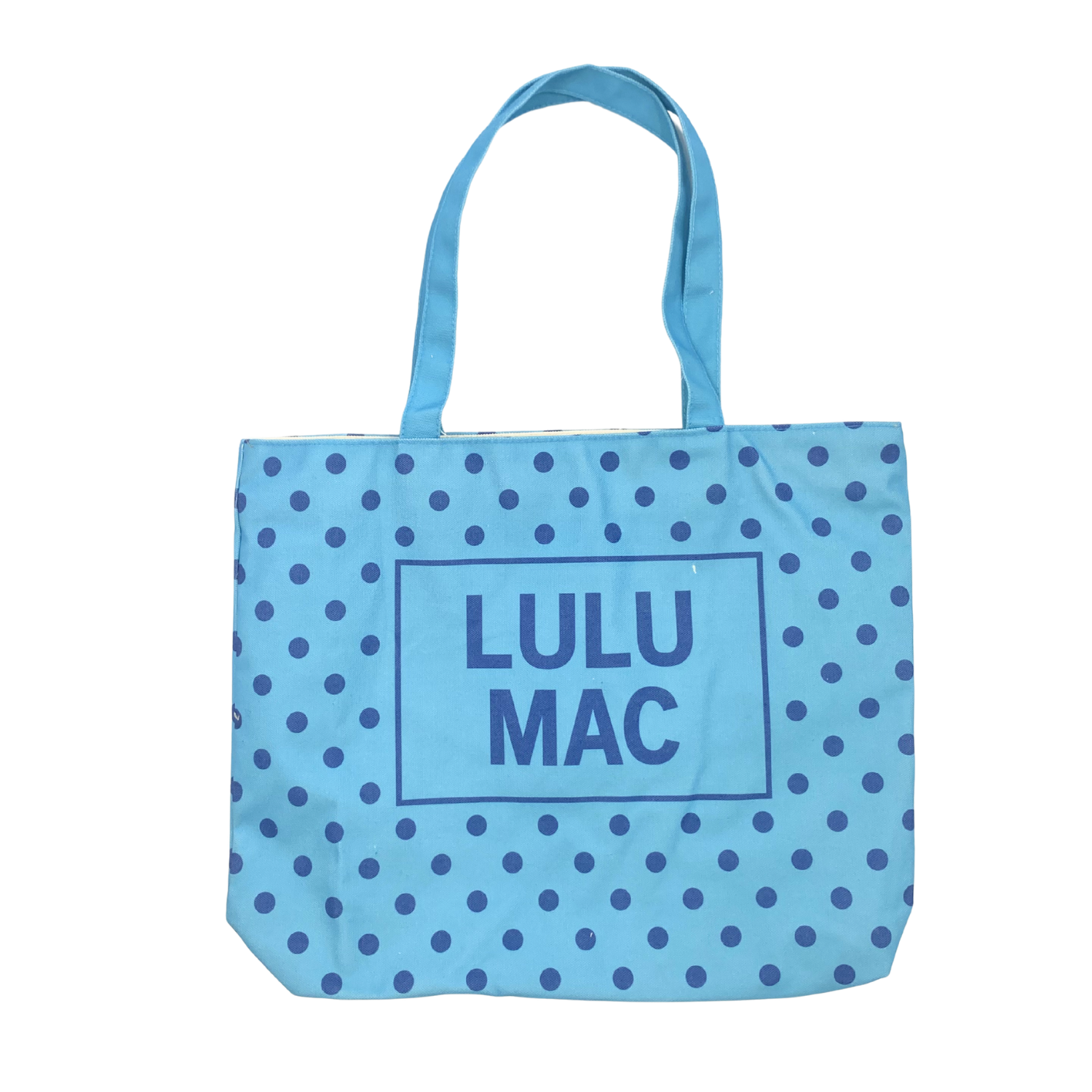 Lulu Mac Canvas Tote PD-BG-1002-Navy Dot on Blue