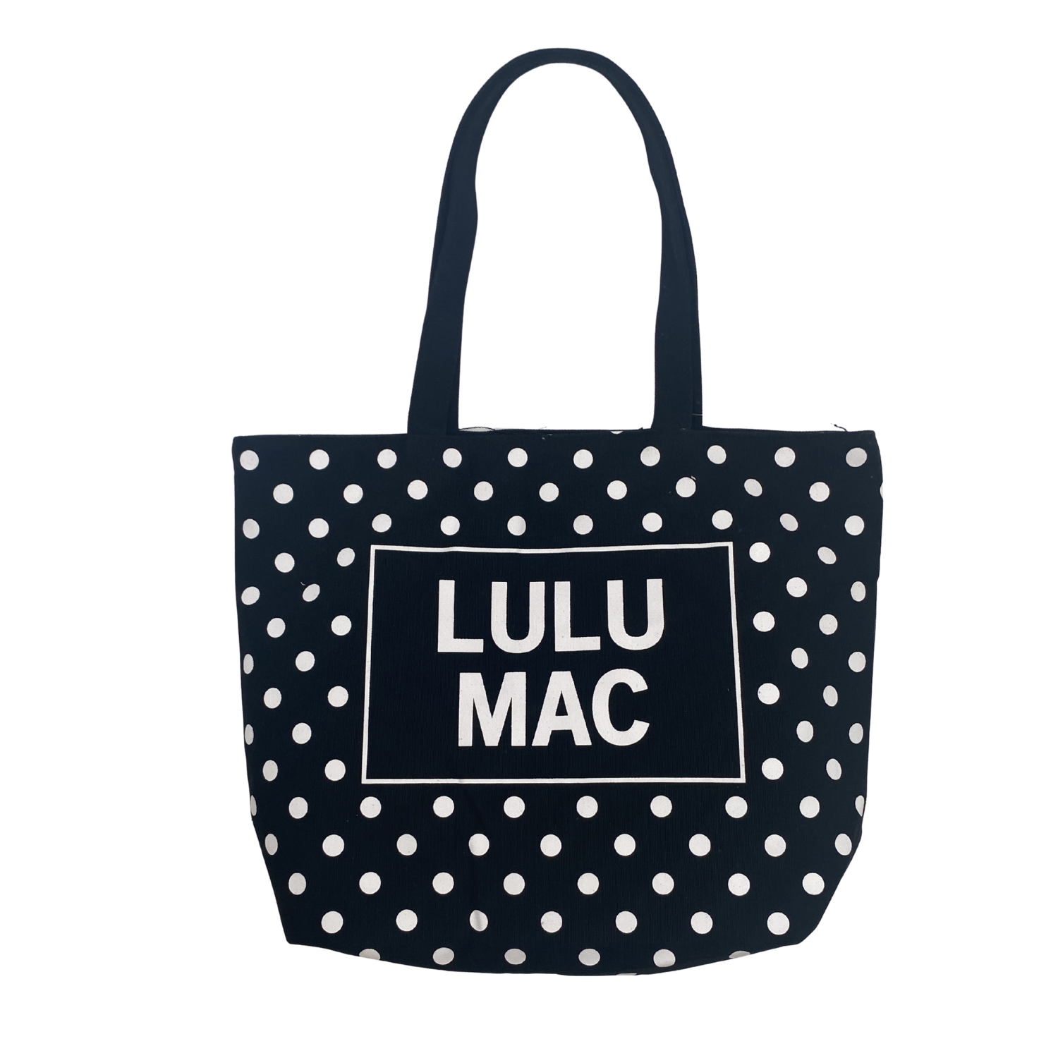 Lulu Mac Canvas Tote PD-BG-1002-White Dot on Black